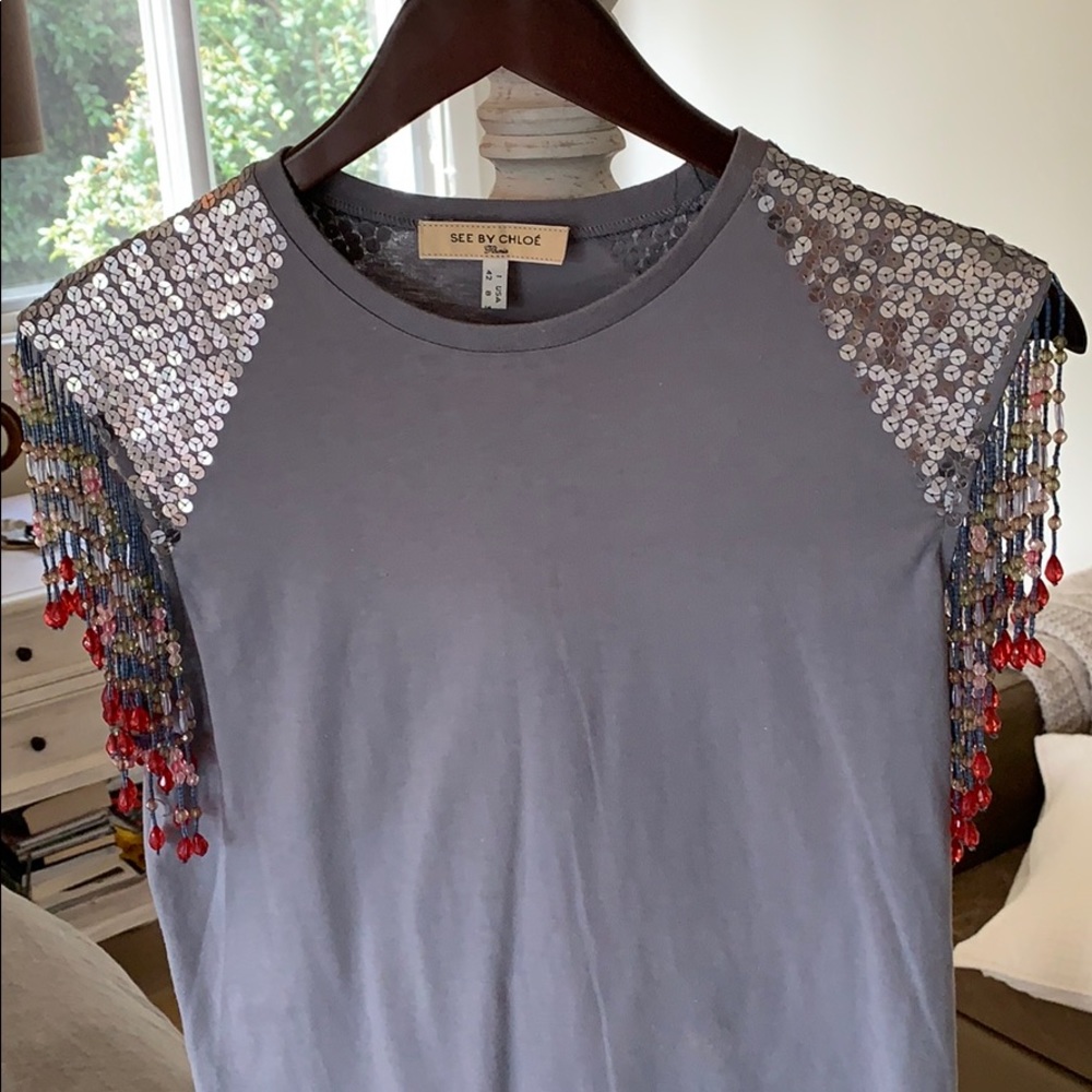 Sequined and beaded See by Chloe shirt